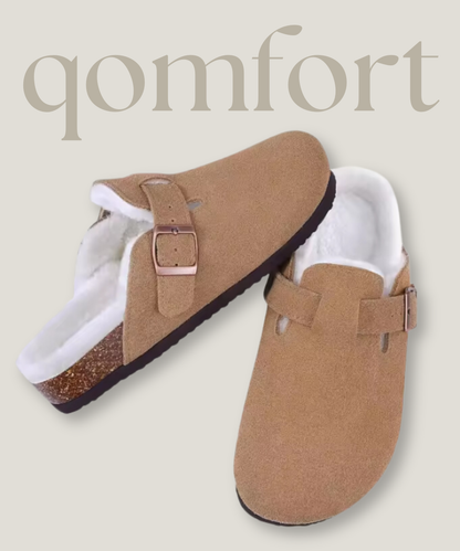 Fur-lined Suede Clogs