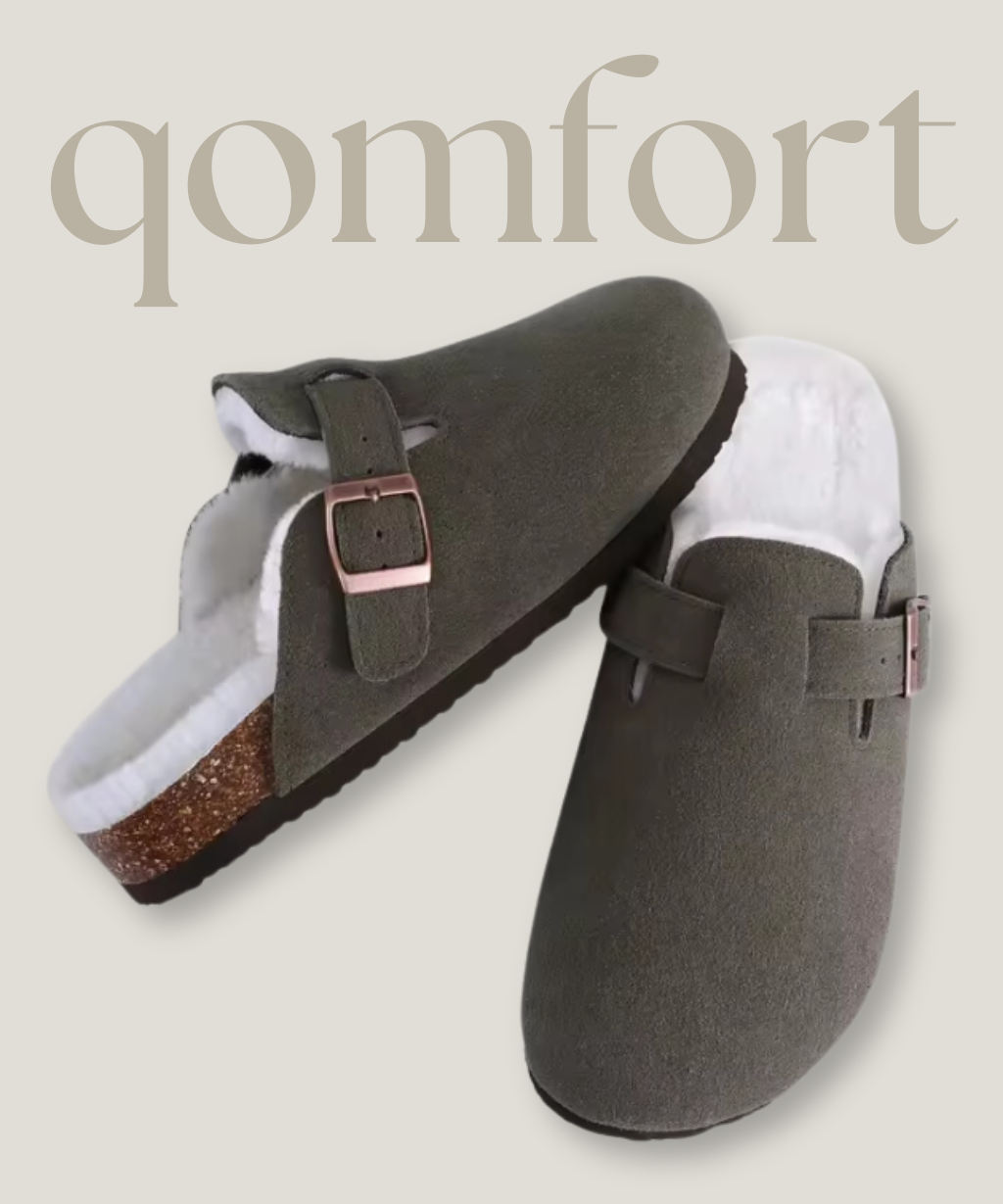 Fur-lined Suede Clogs