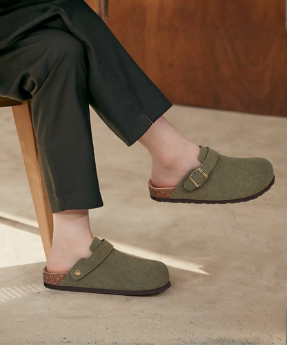 Genuine Suede Backstrap Clogs