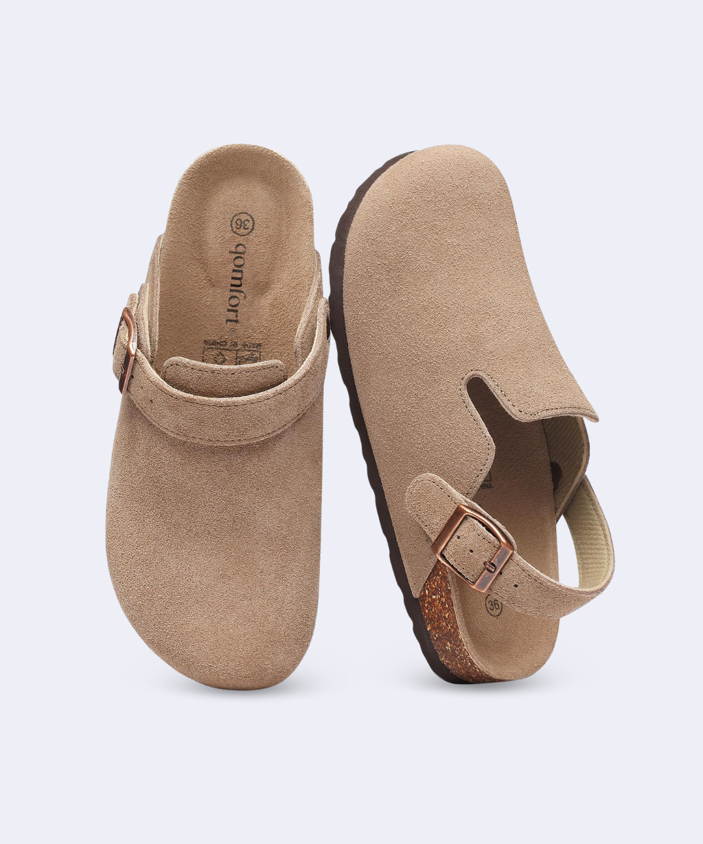 Genuine Suede Backstrap Clogs