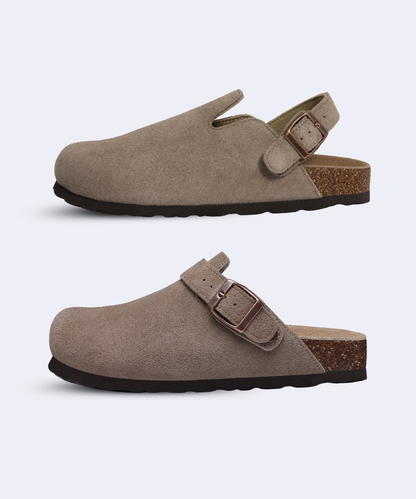 Genuine Suede Backstrap Clogs