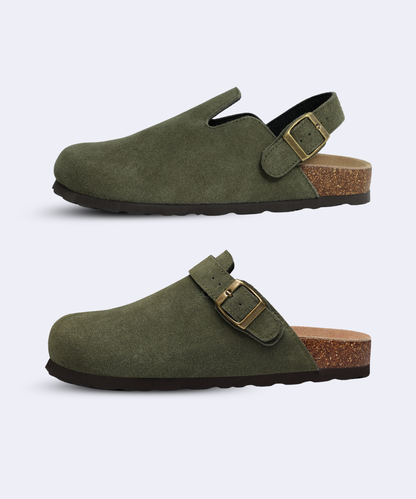 Genuine Suede Backstrap Clogs