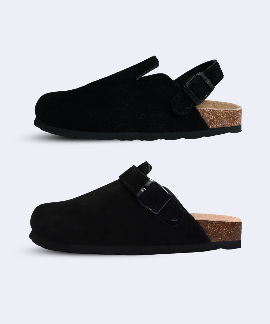 Genuine Suede Backstrap Clogs