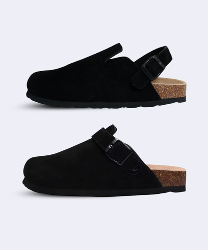 Genuine Suede Backstrap Clogs